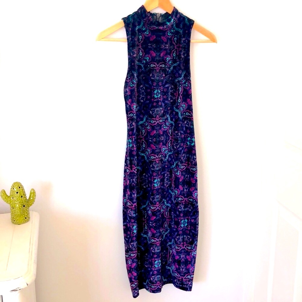 Velour Open Back Dress